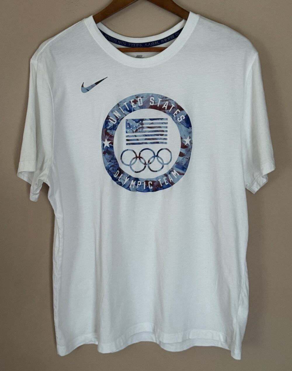 Nike White Dri-FIT USA Olympic Team Graphic Logo Crew Neck T-Shirt XL